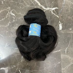New! 8” Natural Black, Bouncy Wave Top Virgin Human Hair Bundle